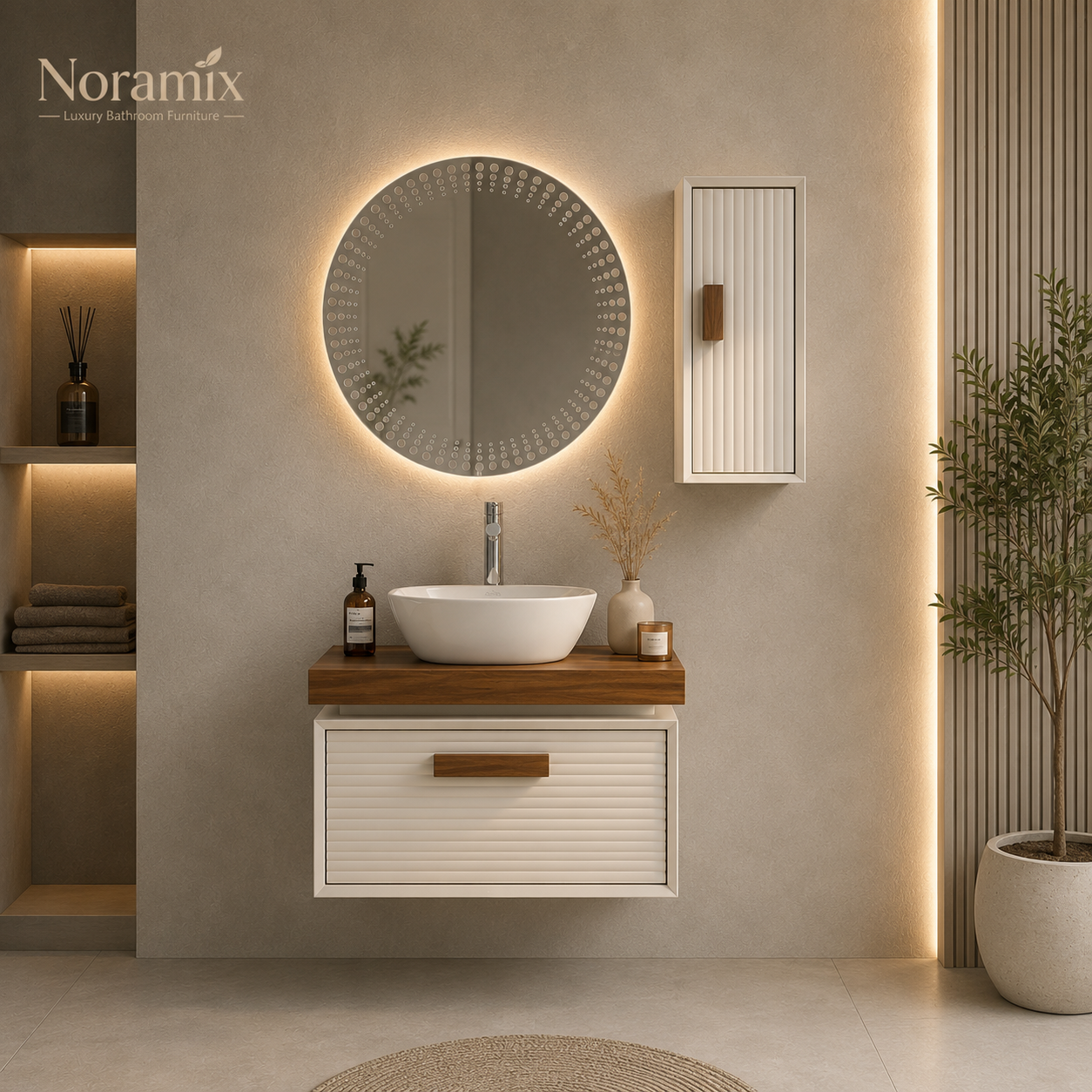ست کابینت روشویی (کابینت +باکس+سنگ)مدل کارینو