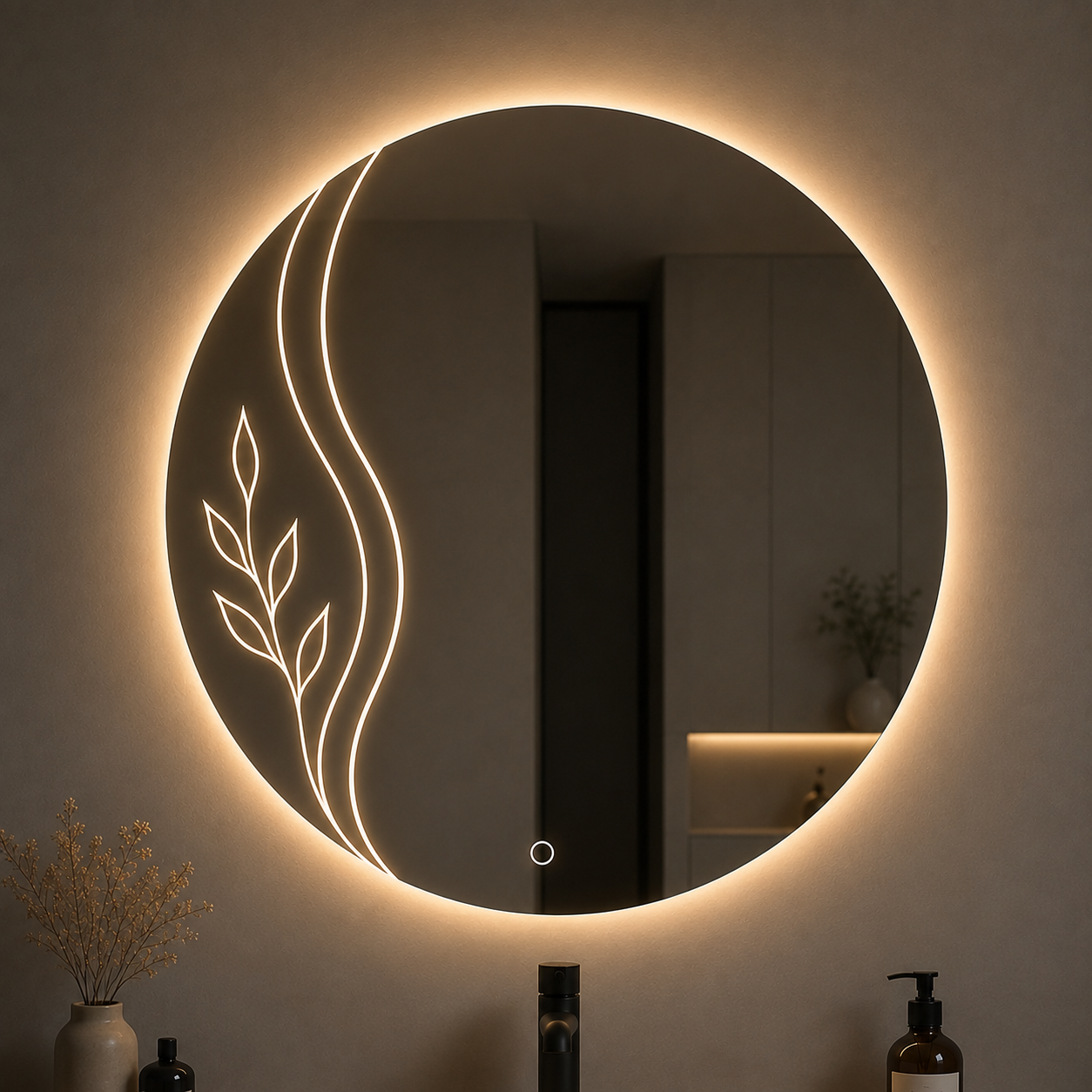 آینه بک لایت گرد طرح floo